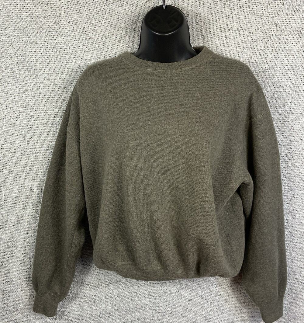Faconnable 100% Wool Sweater Women’s French Dolman Sleeves Thick Bloused Waist L